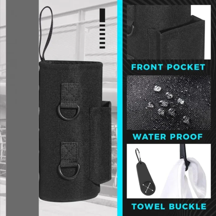 Water Bottle Holder Magnetic Fitness Bottle Carrier Sports Water Bottle Sleeve with Phone Pockets Shoulder Strap for Fitness - Image 2